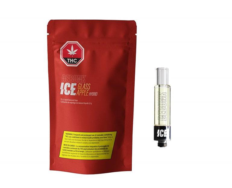 Debunk ICE Glass Apple Liquid Diamond 1.0g Prefilled Vape Cartridge Borealis Buds Debunk ICE Glass Apple Liquid Diamond 1.0g Prefilled Vape Cartridge Borealis Buds