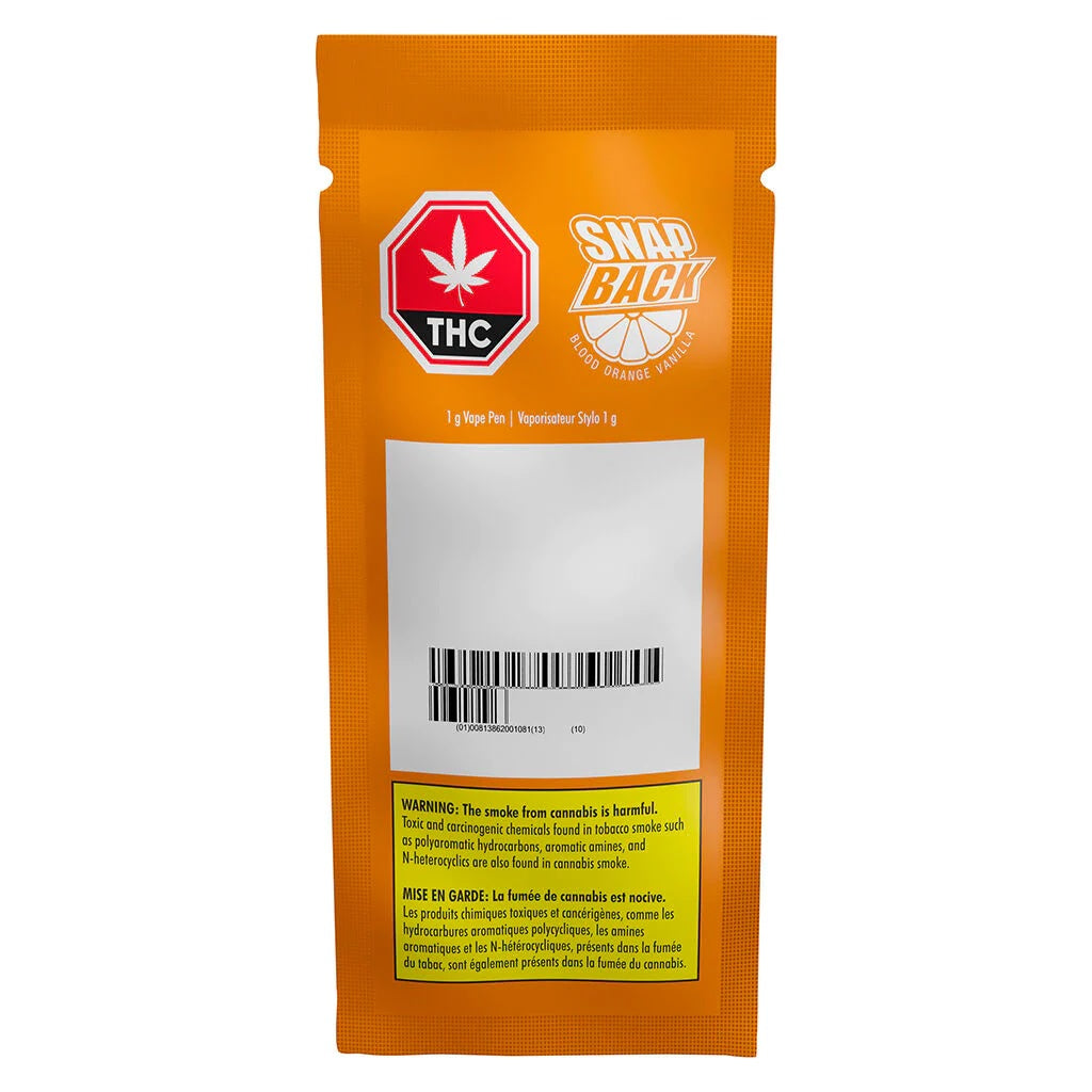 Snap Back Blood Orange Vanilla 1g Disposable Vape Pen – Borealis Buds