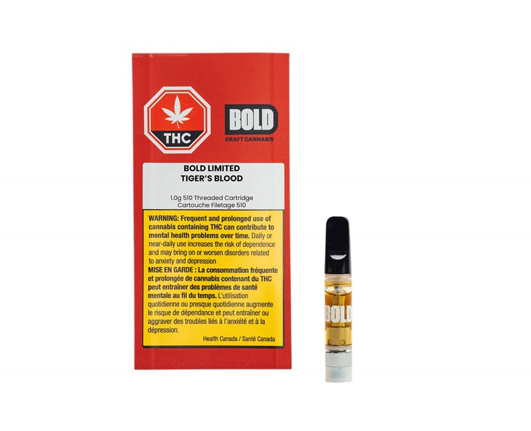 BOLD Limited Tiger's Blood 1.0g Prefilled Vape Cartridge Borealis Buds BOLD Limited Tiger's Blood 1.0g Prefilled Vape Cartridge Borealis Buds