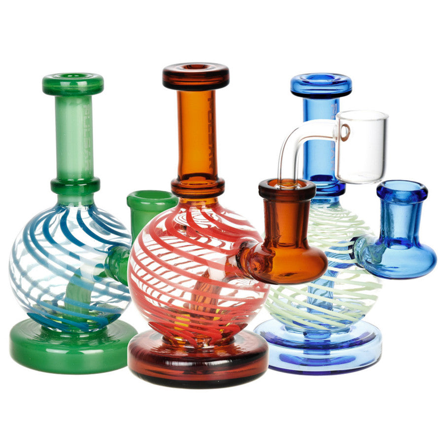 5.25" Spiral-Wrapped Ball Mini Dab Rig by Pulsar