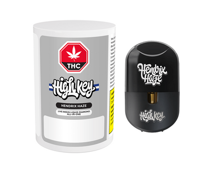 High Key Hendrix Haze Live Resin Liquid Diamond 1g Disposable Vape