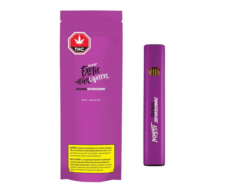 BoxHot Highlighter Guava Stardawg 1.0g Disposable Vape Pen Borealis Buds