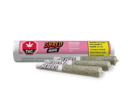 Shred X Bubba Melon Heavies 3 x 0.5g Diamond, Disty & Terp Infused Pre-Rolls