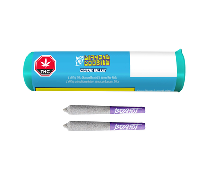 Boxhot Diamond Doobies Code Blue 2 x 0.5g Infused Pre-Rolls