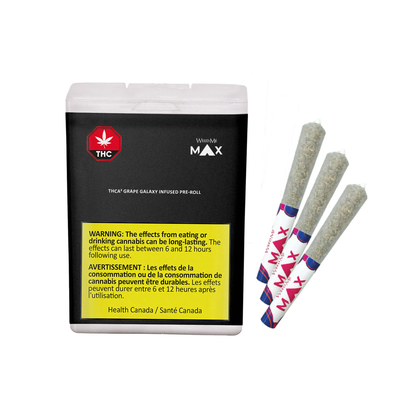 Weed Me Max THCa Grape Galaxy 3 x 0.5g Infused Pre-Rolls
