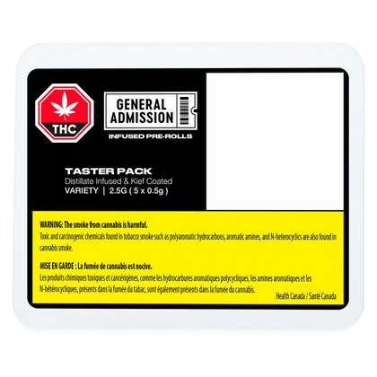 General Admission Taster Pack 5 x 0.5g Distillate Infused Pre-Rolls