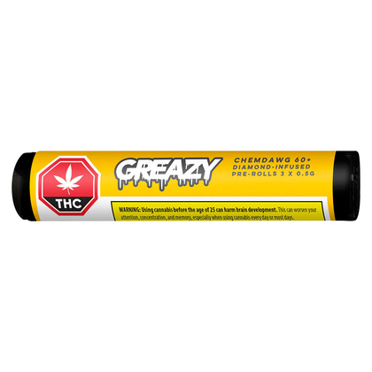 Greazy Chemdawg 3 x 0.5g Diamond Infused Pre-Rolls