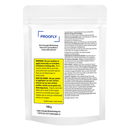 Proofly Extra Strength CBD Arnica 100g Warming Gel