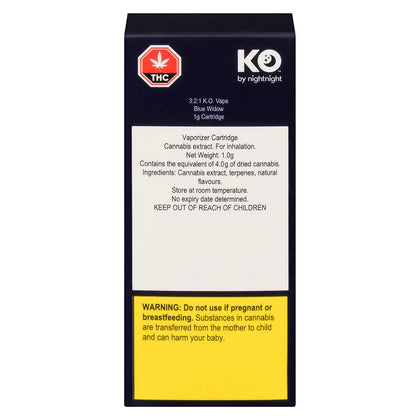 K.O. by NightNight Blue Widow 3:2:1 K.O. 1g Prefilled Vape Cartridge