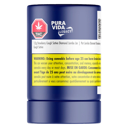 Pura Vida Strawberry Cough Sativa Jumbo Jar 1.2g Diamonds