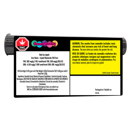 frootyhooty Amplified Rosin Bad Azz Apple 1g Prefilled Vape Cartridge