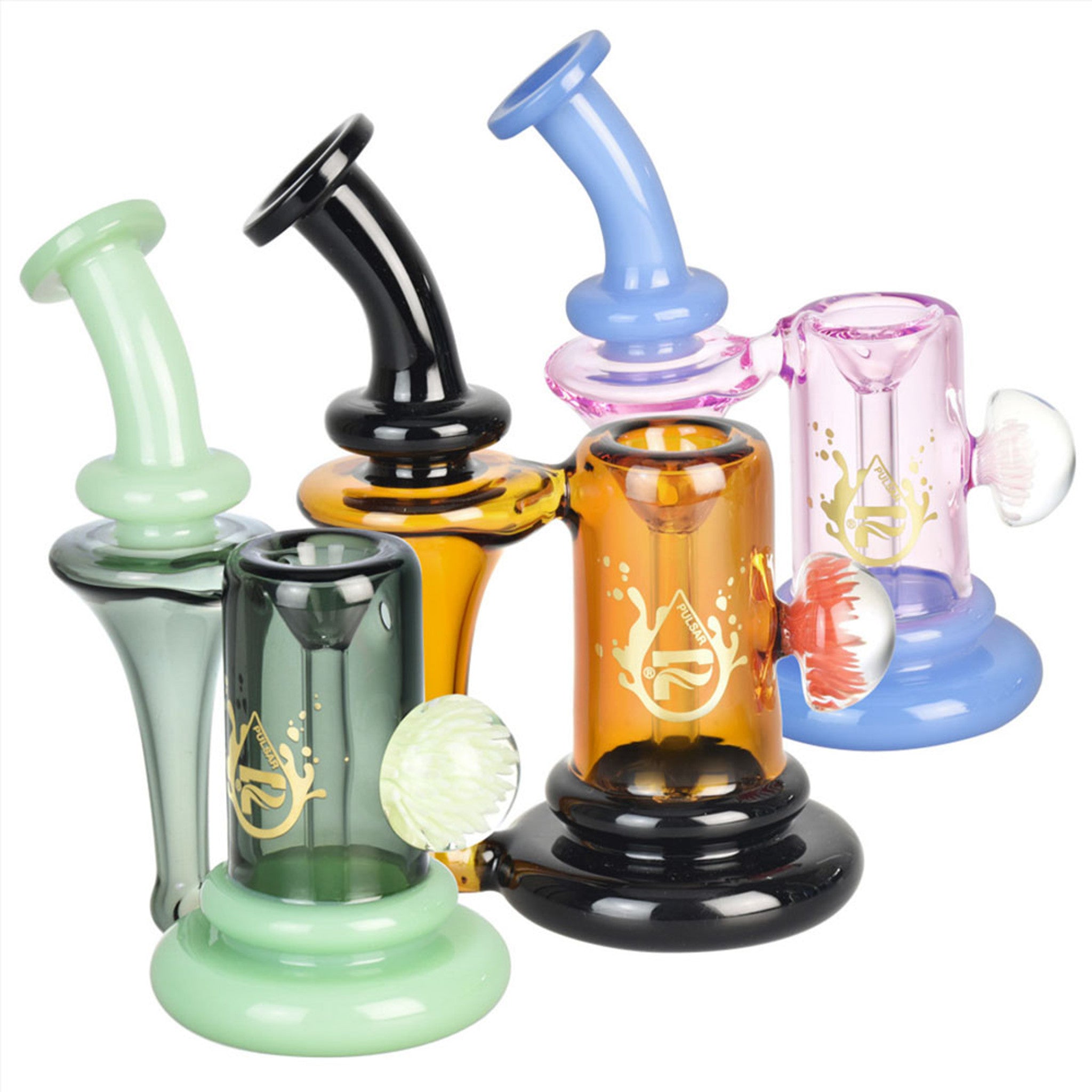 Pulsar 5.75" Two-Tone Flower Power Recycler Bubbler - Assorted Colours