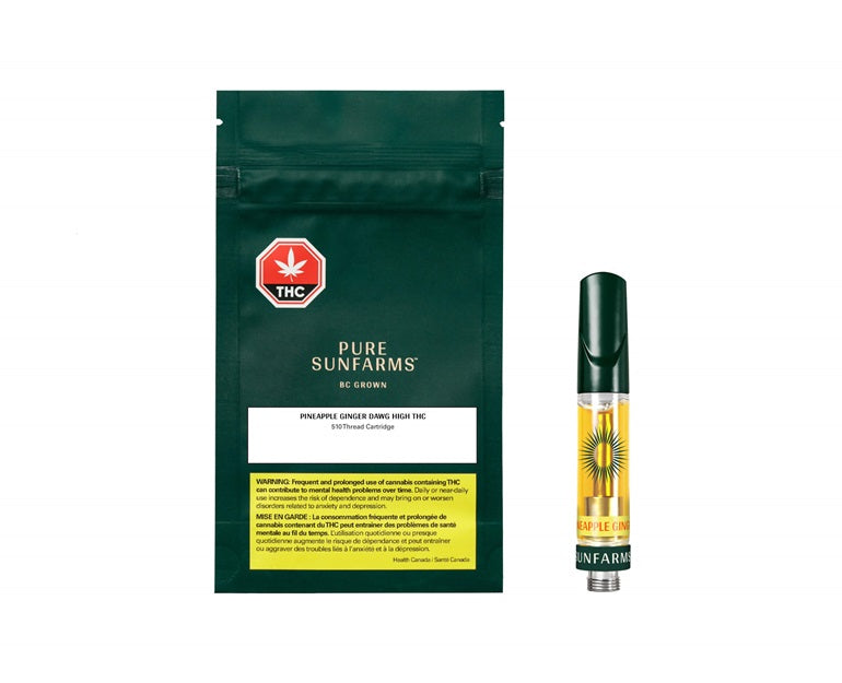 Pure Sunfarms Pineapple Ginger Dawg 1g Prefilled Vape Cartridge ...