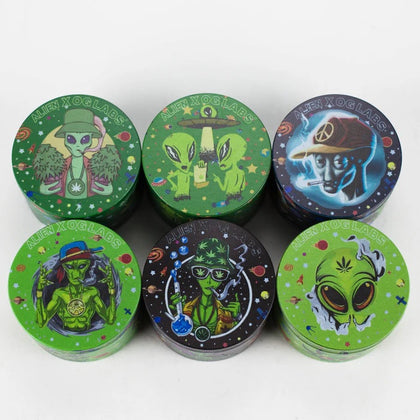 4 Layes 63mm Alien assorted Design Metal Grinder