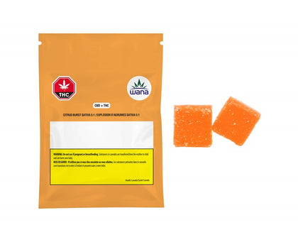 Wana Citrus Burst 5:1 CBD/THC Sativa  2 x 4.5g Soft Chews