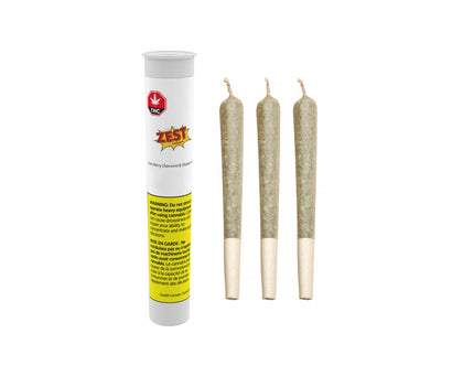 Zest Cannabis Kush Berry 3 x 0.5g Diamond + Shatter Infused Pre-Rolls