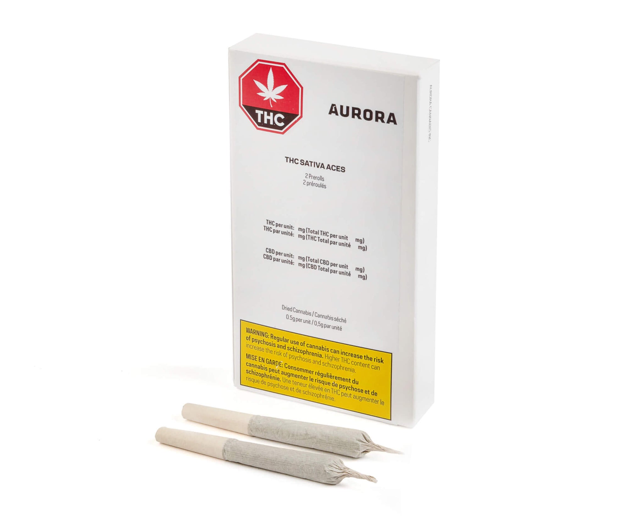 Aurora Aces Sativa Prerolls, 5 x 0.5g Pre-Rolls