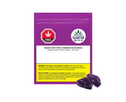 Wana Quick Midnight Berry Indica Soft Chews 2 x 4.5g