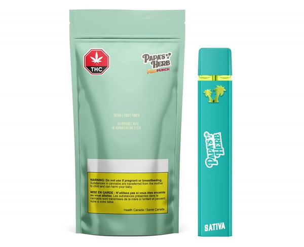 disposable sativa vape pen canada Papa's Herb Fruit Punch 1.0g – Borealis Buds Resistance:1.4 ohm Caliburn Pods UWELL Amulet Pod System Kandy