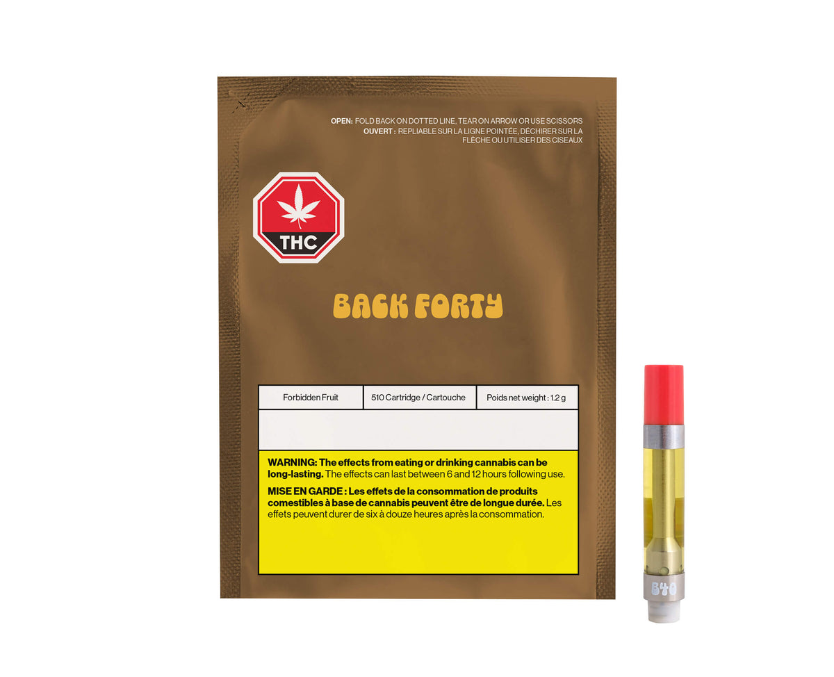 Back Forty Forbidden Fruit Indica 1.2g Prefilled Vape Cartridge ...