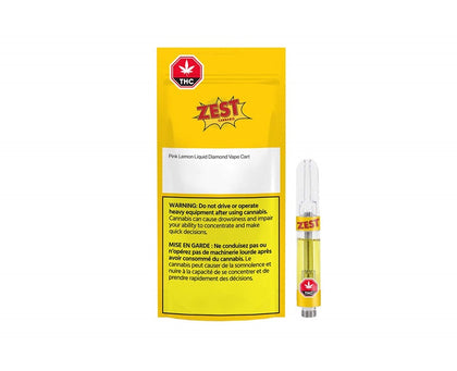 Zest Cannabis Pink Lemon Liquid Diamond 1.0g Prefilled Vape Cartridge